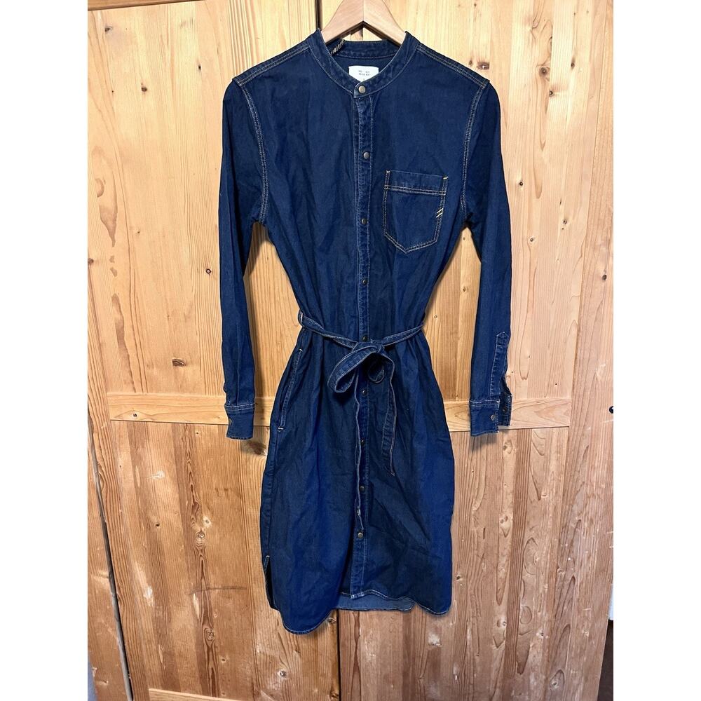 Billy Reid Shoals Denim Shirttail Dress Dark Indigo Size S